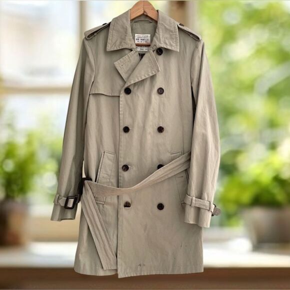 🔥🔥 AllSaints Spitalfields Co. LTD Double Breasted Trench Coat Size M US 38 EU - Picture 7 of 16
